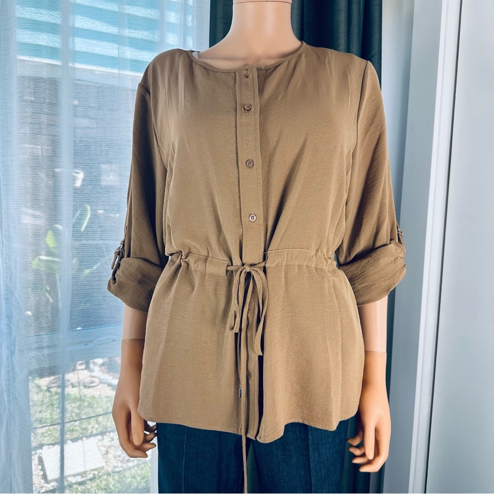 Calvin Klein folding sleeves waist rope belt brown sizeL